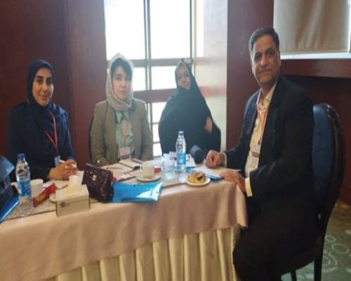 Attendees pictured (left to right): Ms. Zahra Sahaee, Deputy for International Technology Exchange, Organization for the Development of International Scientific and Technological Cooperation; Dr. Latifa Abdulkholiqzoda, Deputy Minister of Education and Science of Tajikistan; Dr. Rezaei, Deputy Head of the Department of International Affairs and Overseas Schools; and Dr. Kamaluddin Haghbin, Head of the Center for International Scientific Cooperation of the Research Institute.